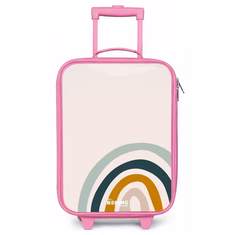 Kinderkoffer Rosa - Rohes Regenbogen-Aqua — 1