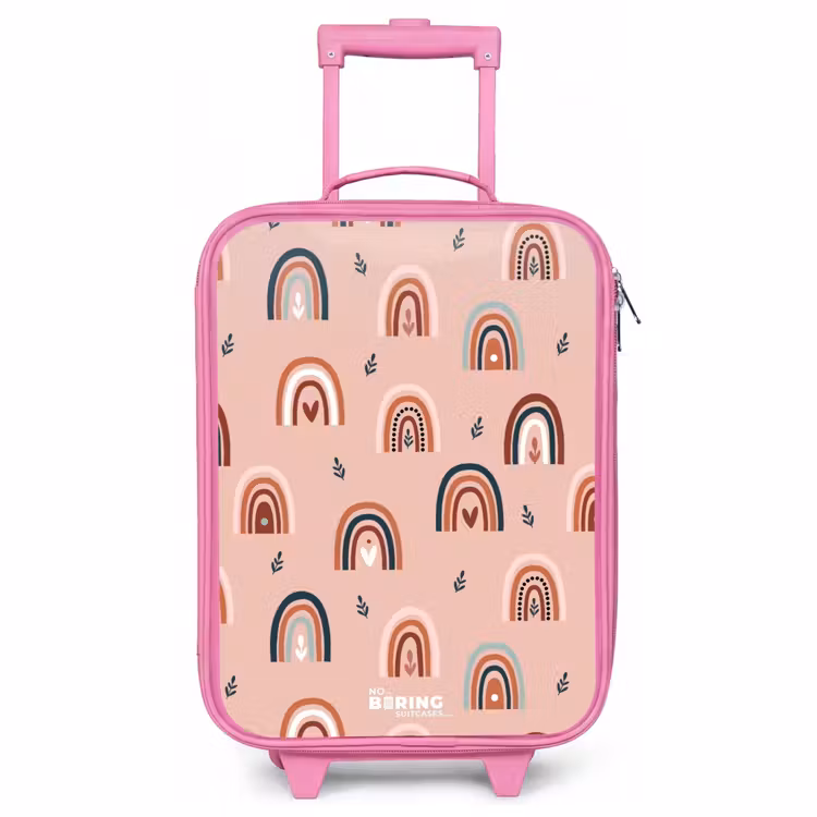 Kinderkoffer Rosa - Rosa Regenbögen Muster — 1