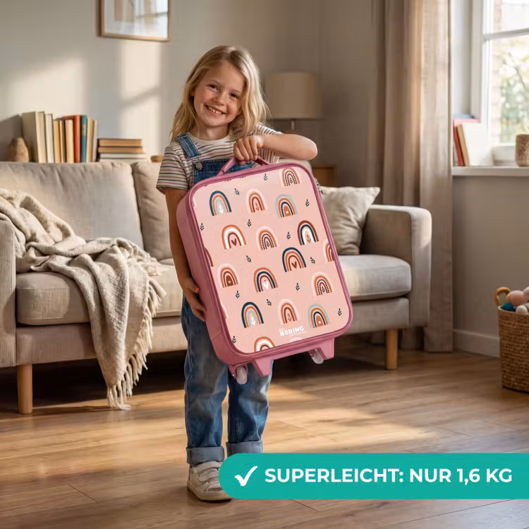Kinderkoffer Rosa - Rosa Regenbögen Muster — 3