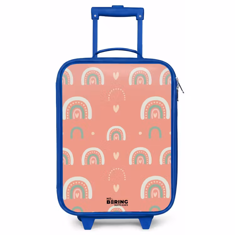 Kinderkoffer Blau - Korallenfarbene Bögen — 1