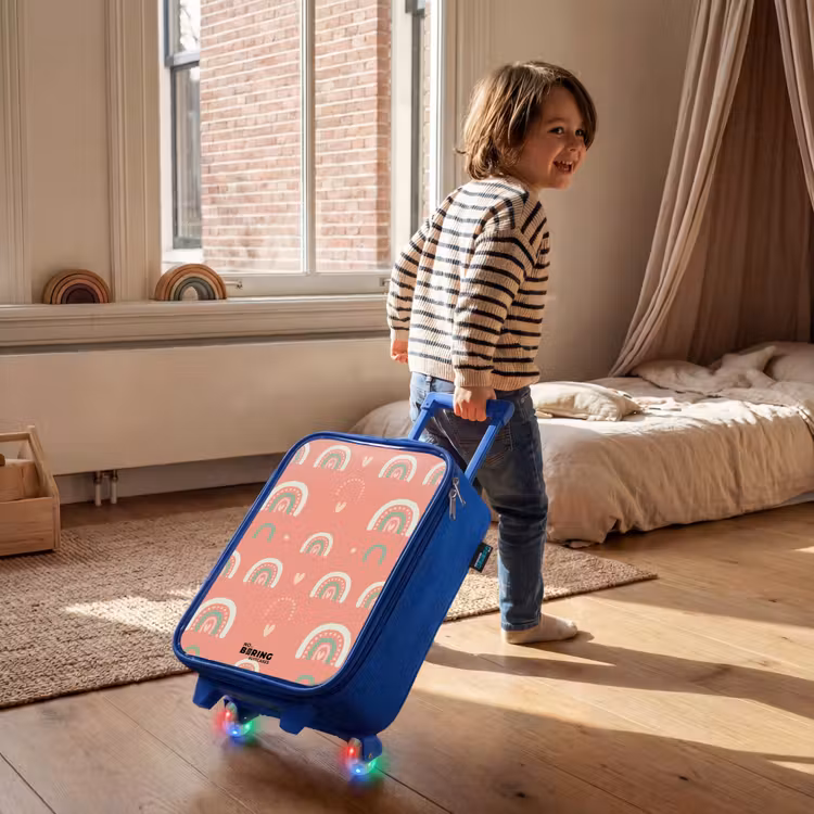 Kinderkoffer Blau - Korallenfarbene Bögen — 2