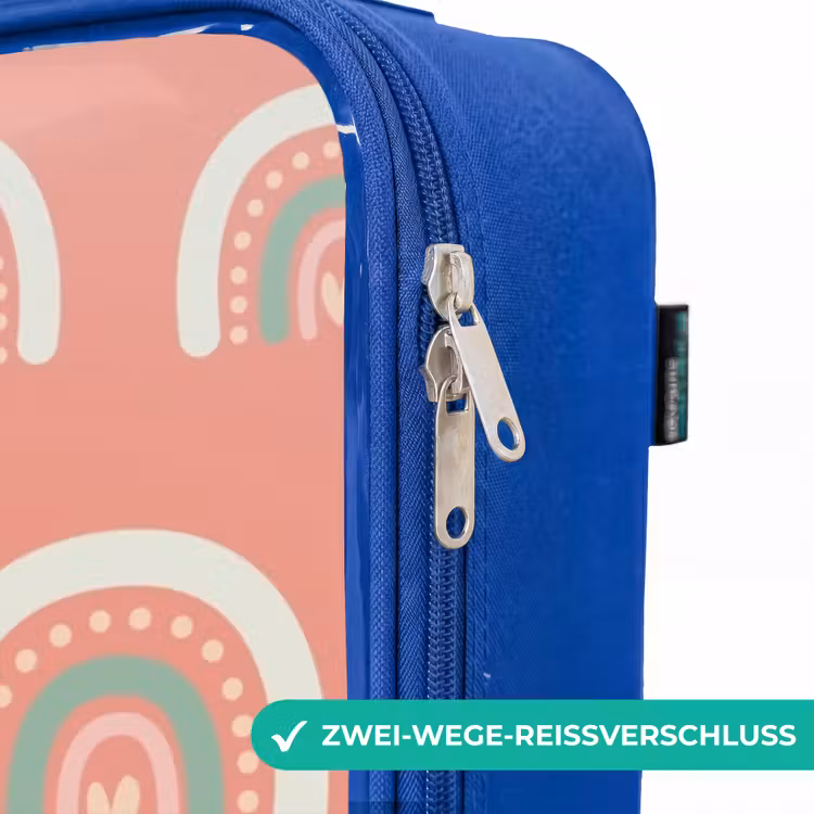 Kinderkoffer Blau - Korallenfarbene Bögen — 5