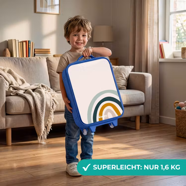 Kinderkoffer Blau - Rohes Regenbogen-Aqua — 3