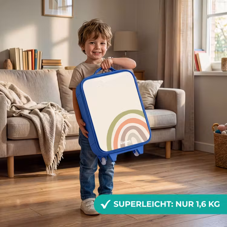 Kinderkoffer Blau - Rohes Regenbogenpastell — 3