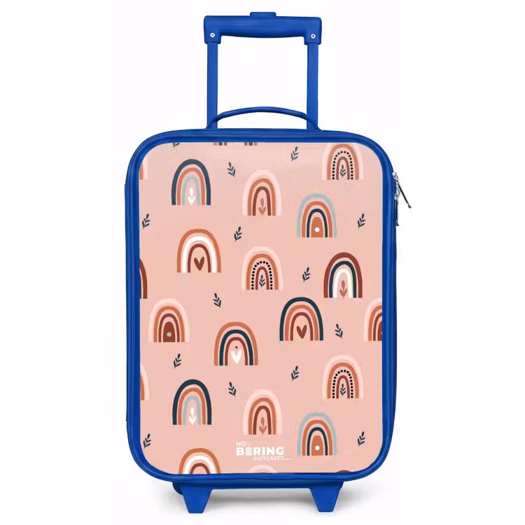 Kinderkoffer Blau - Rosa Regenbögen Muster — 1