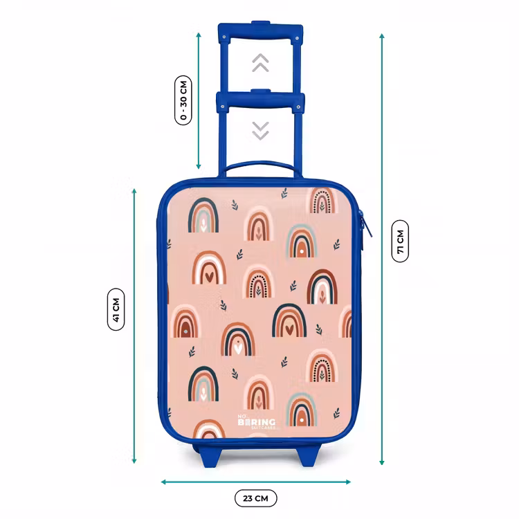 Kinderkoffer Blau - Rosa Regenbögen Muster — 7