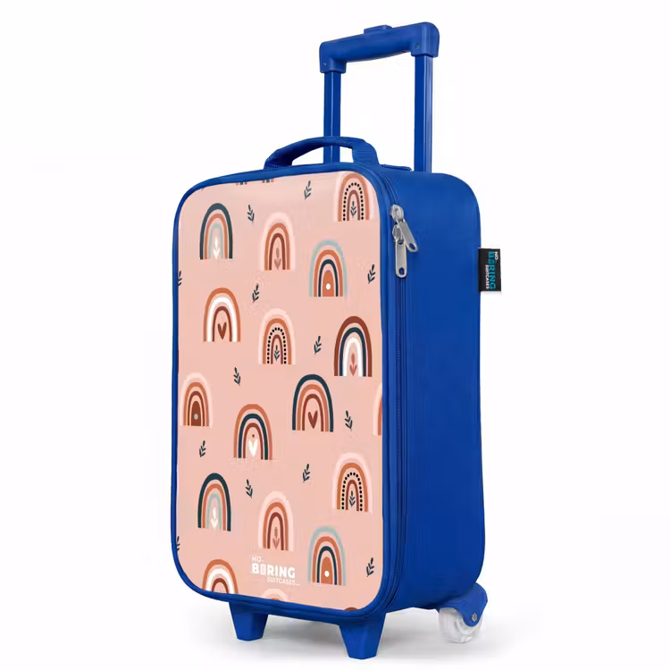 Kinderkoffer Blau - Rosa Regenbögen Muster — 8