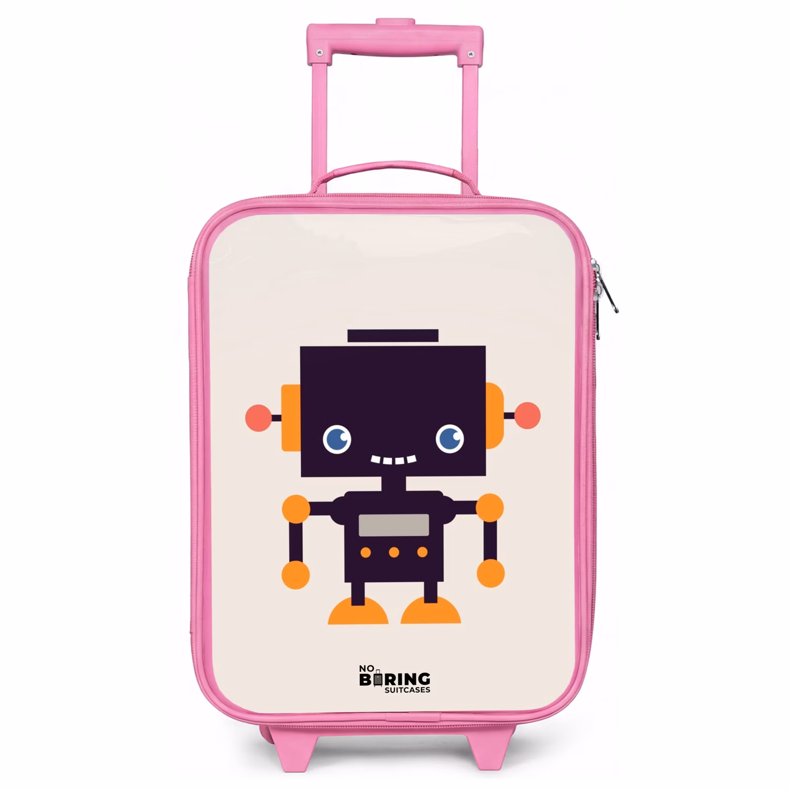 Kinderkoffer Rosa - Schwarzer Roboter mit orangefarbenen Akzenten — 1