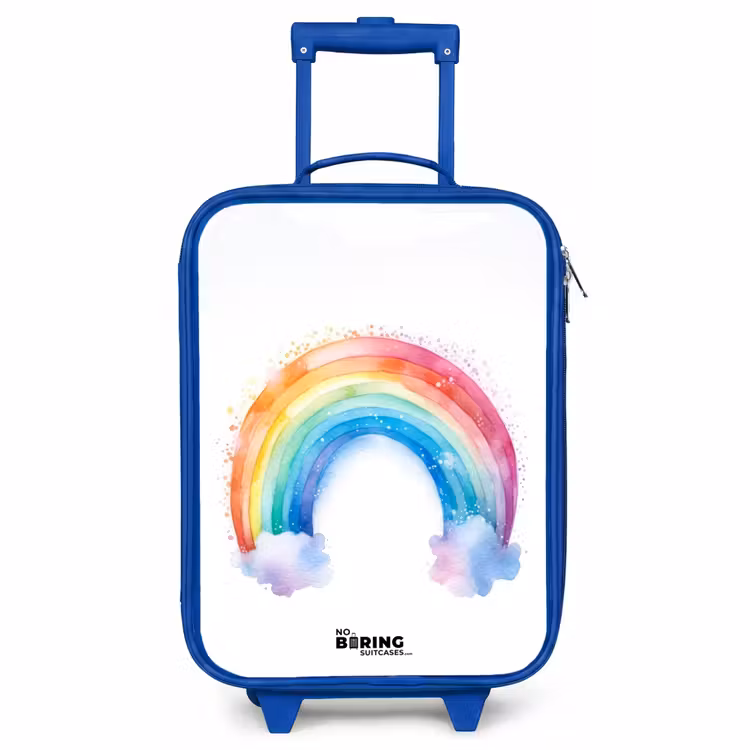Kinderkoffer Blau - Aquarell Regenbogen — 1