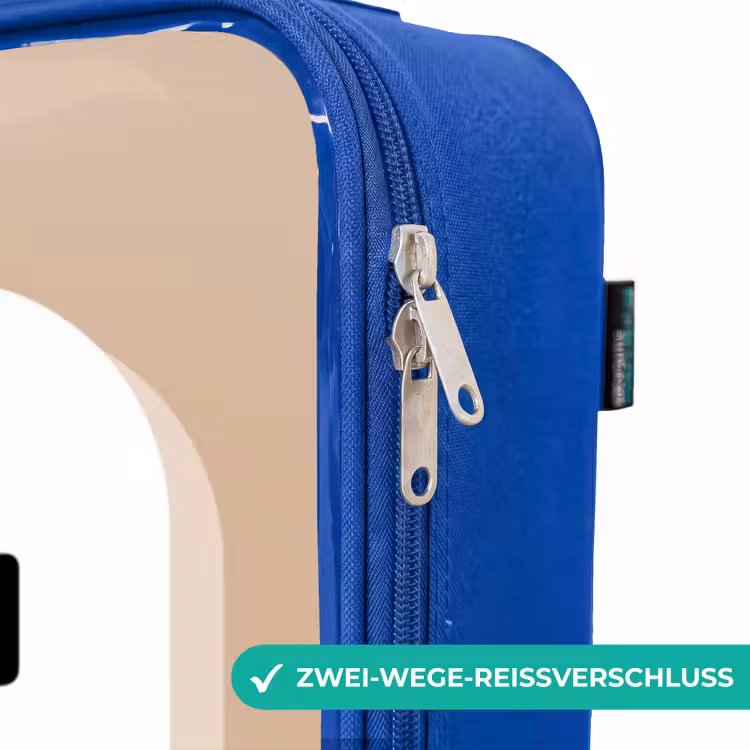 Kinderkoffer Blau - Dunkelbrauner Roboter mit einem Text — 5