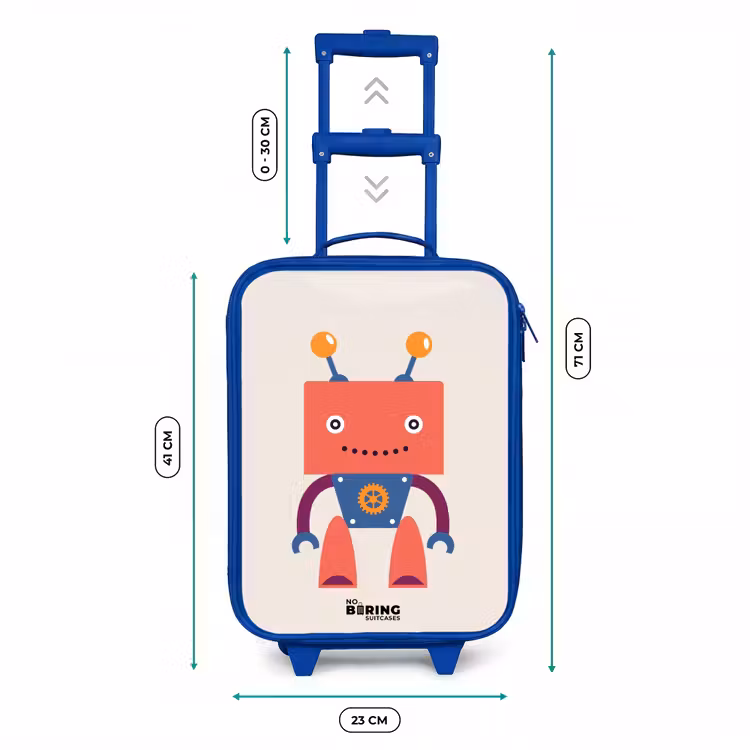 Kinderkoffer Blau - Roter Roboter mit quadratischem Kopf — 7
