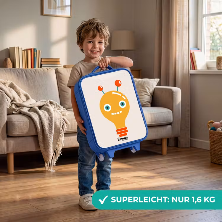 Kinderkoffer Blau - Zwiebelroboter mit großen Augen — 3