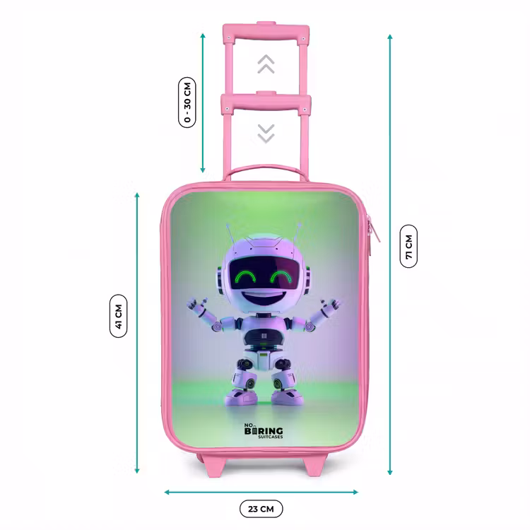 Kinderkoffer Rosa - Roboter mit lila und grünem Licht — 7