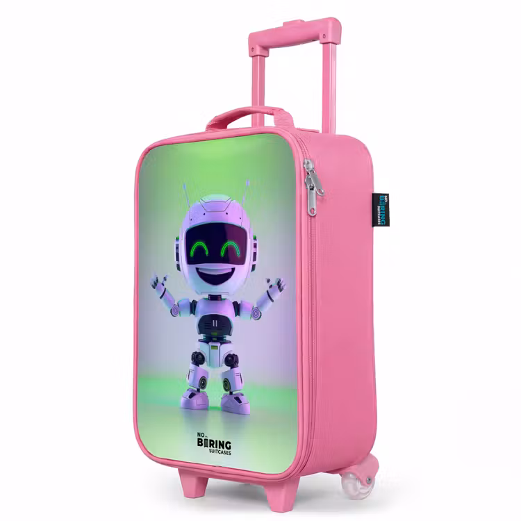Kinderkoffer Rosa - Roboter mit lila und grünem Licht — 8