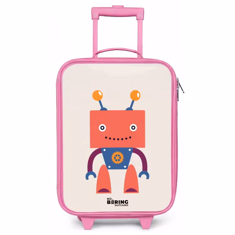 Kinderkoffer Rosa - Roter Roboter mit quadratischem Kopf — 1