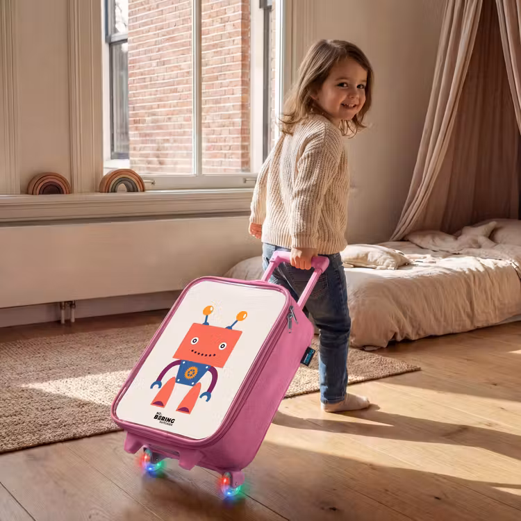 Kinderkoffer Rosa - Roter Roboter mit quadratischem Kopf — 2