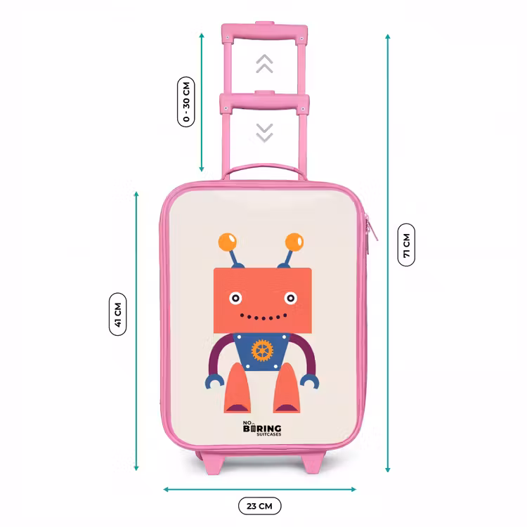 Kinderkoffer Rosa - Roter Roboter mit quadratischem Kopf — 7