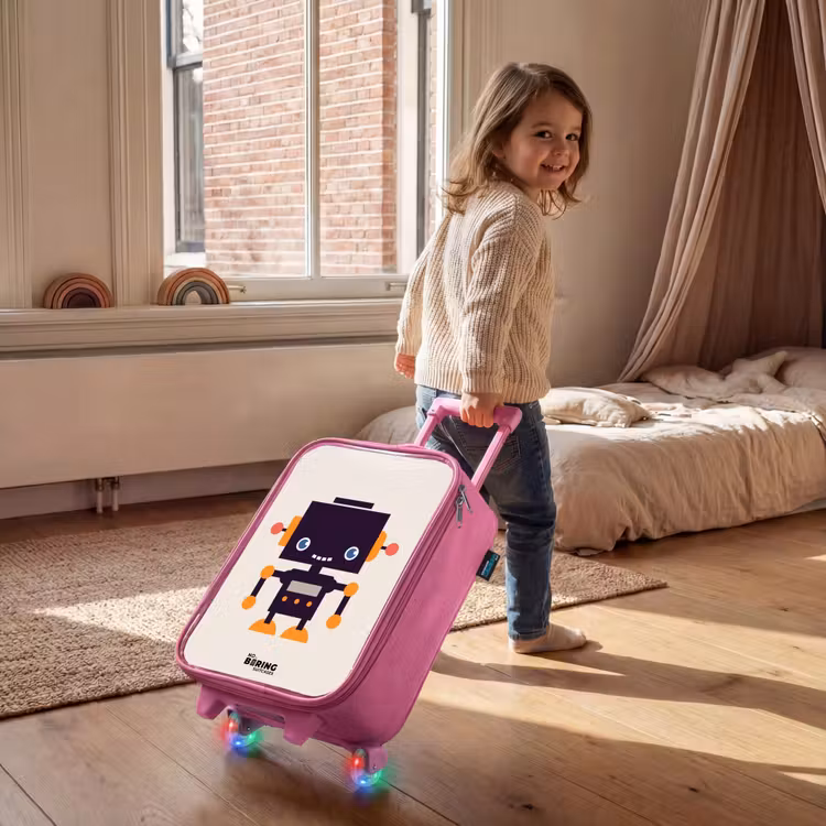 Kinderkoffer Rosa - Schwarzer Roboter mit orangefarbenen Akzenten — 2