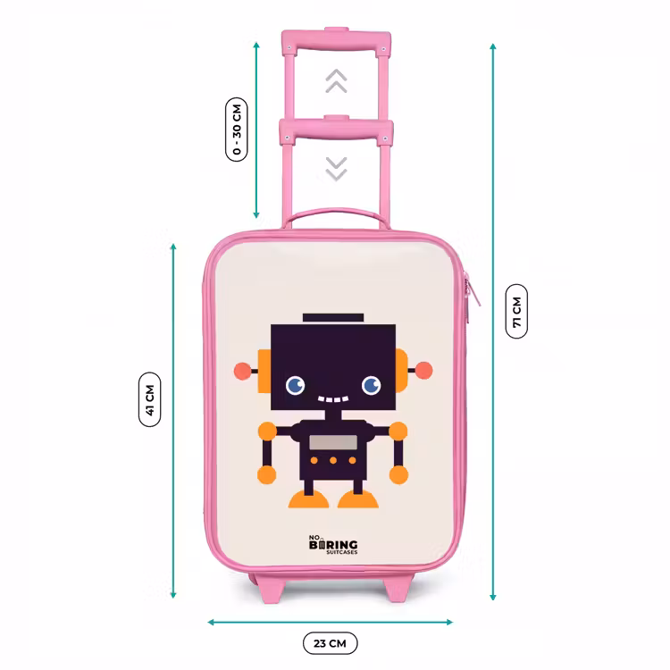 Kinderkoffer Rosa - Schwarzer Roboter mit orangefarbenen Akzenten — 7