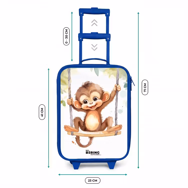 Kinderkoffer Blau - Schaukelnder Großer Affe — 7