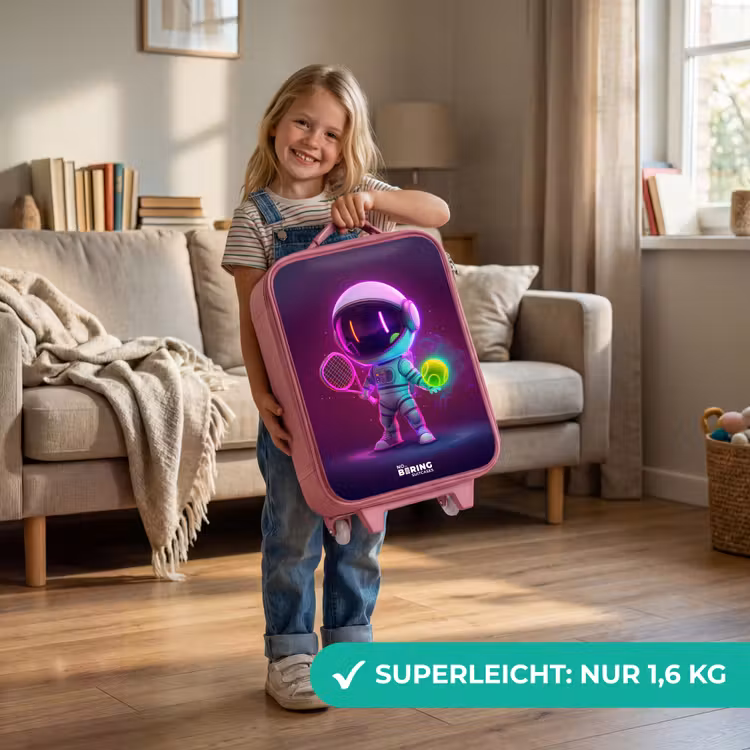 Kinderkoffer Rosa - Weltraum-Tennis — 3