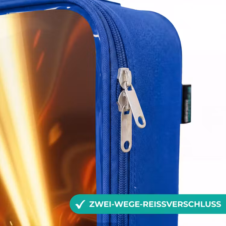 Kinderkoffer Blau - Goldener Rennwagen in einem Tunnel — 5