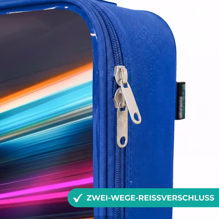 Kinderkoffer Blau - Rennwagen mit bunten Lichtspuren — 5
