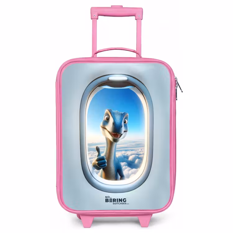 Kinderkoffer Rosa - Dino aus einem Flugzeugfenster — 1