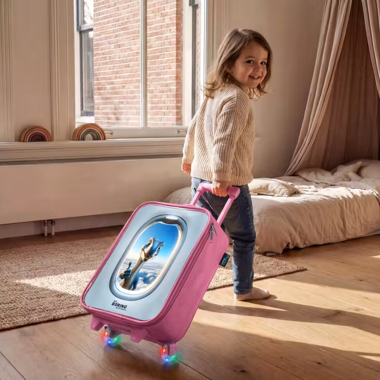 Kinderkoffer Rosa - Dino aus einem Flugzeugfenster — 2
