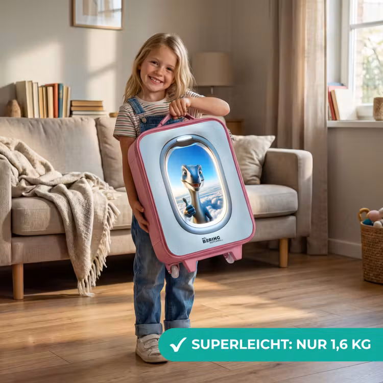 Kinderkoffer Rosa - Dino aus einem Flugzeugfenster — 3