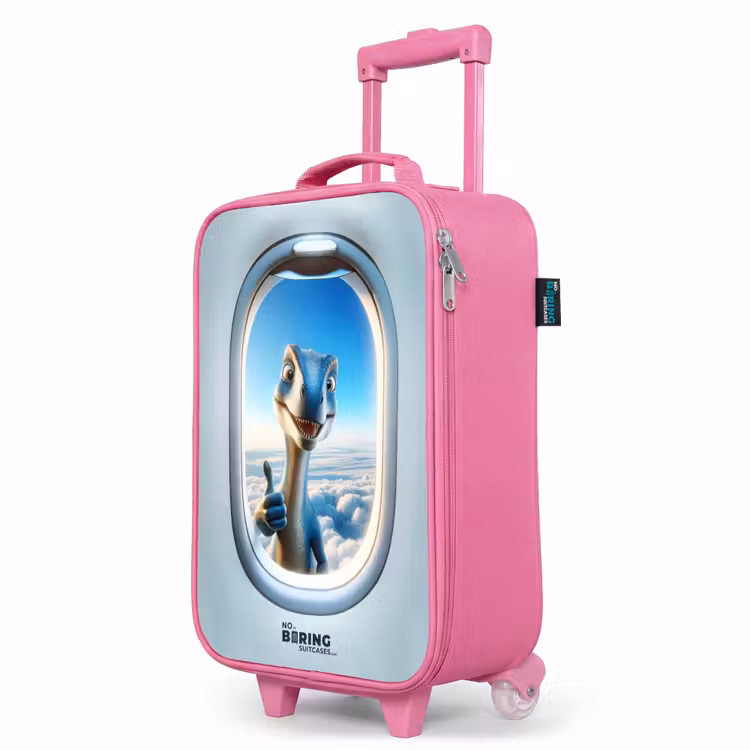 Kinderkoffer Rosa - Dino aus einem Flugzeugfenster — 8