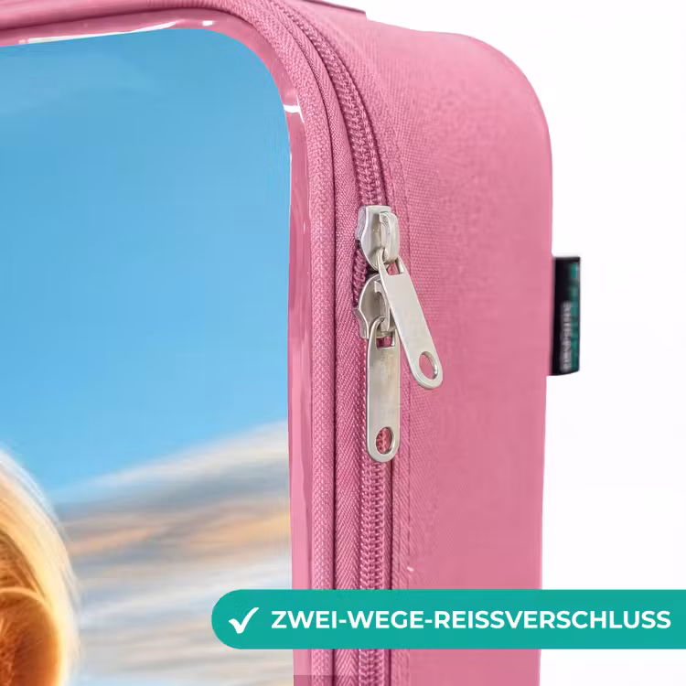 Kinderkoffer Rosa - Löwe mit erhobenem Daumen aus dem Flugzeugfenster — 5