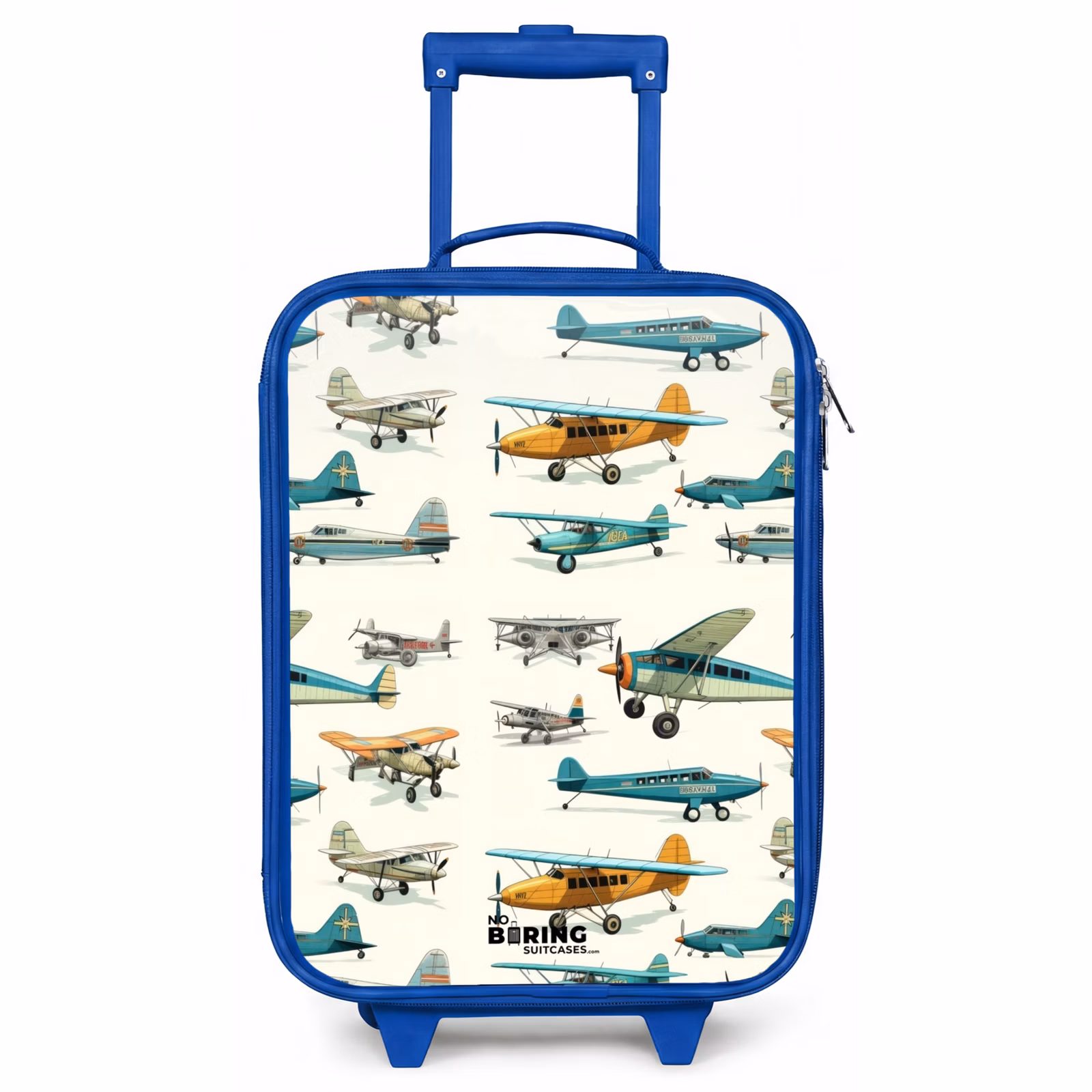 Kinderkoffer Blau - Vintage Propeller Flugzeug Muster — 1