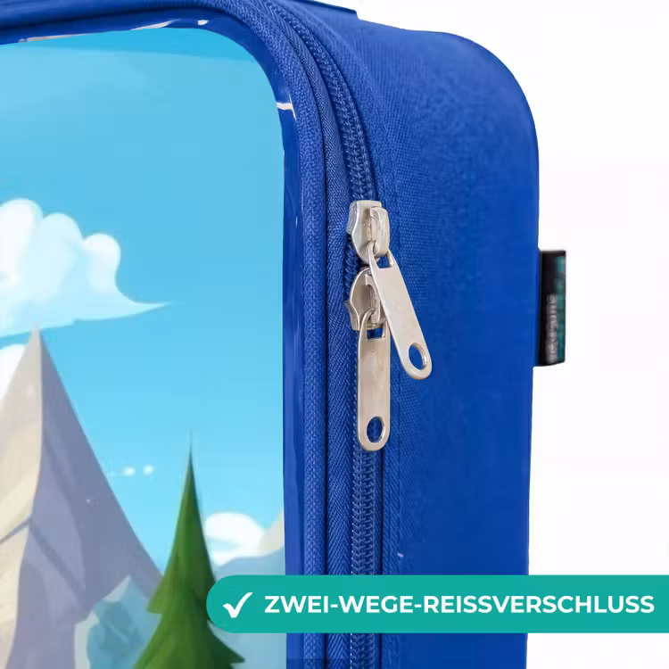Kinderkoffer Blau - Dampfzug durch Berglandschaft — 5