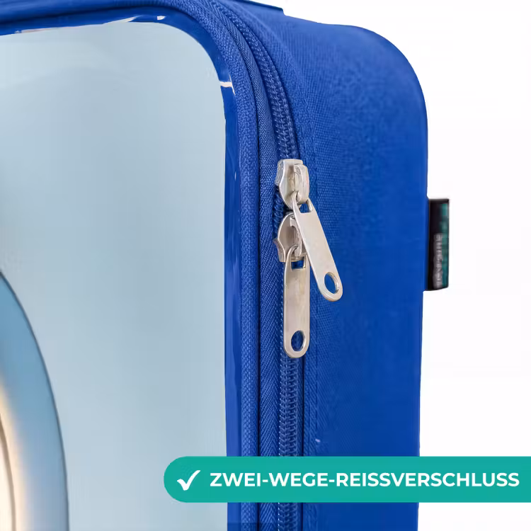 Kinderkoffer Blau - Dino aus einem Flugzeugfenster — 5