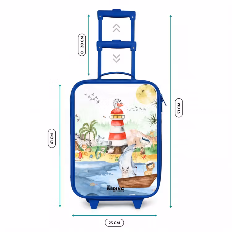 Kinderkoffer Blau - Leuchtturm mit allen Tieren — 7