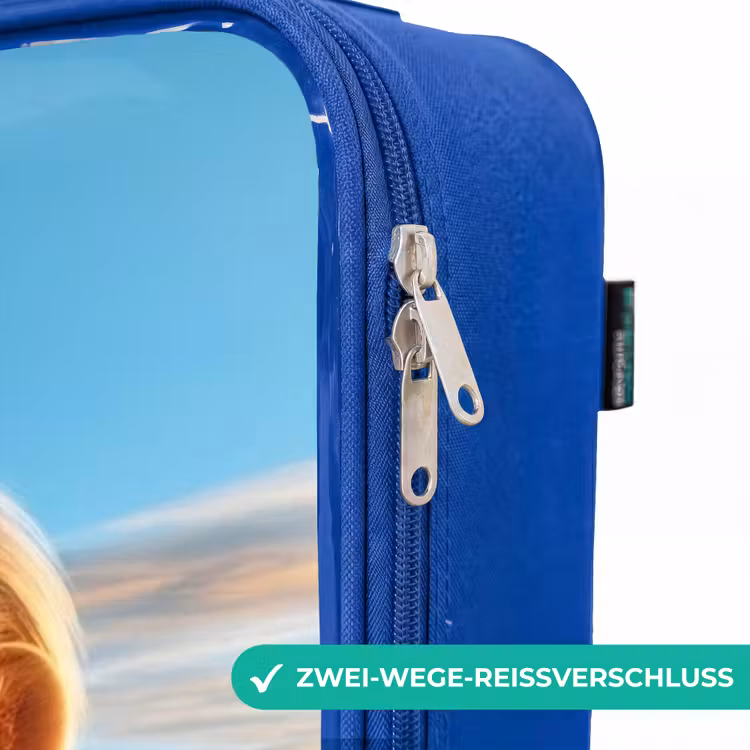 Kinderkoffer Blau - Löwe mit erhobenem Daumen aus dem Flugzeugfenster — 5
