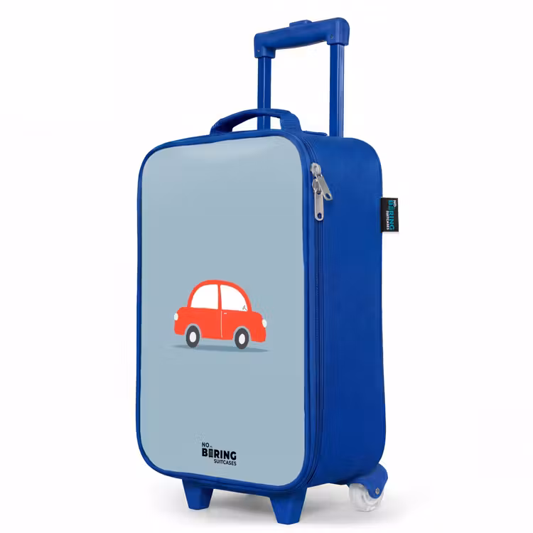 Kinderkoffer Blau - Rotes Auto blauer Hintergrund — 8