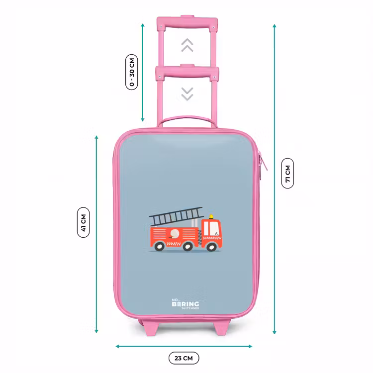 Kinderkoffer Rosa - Feuerwehrauto blauer Hintergrund — 7