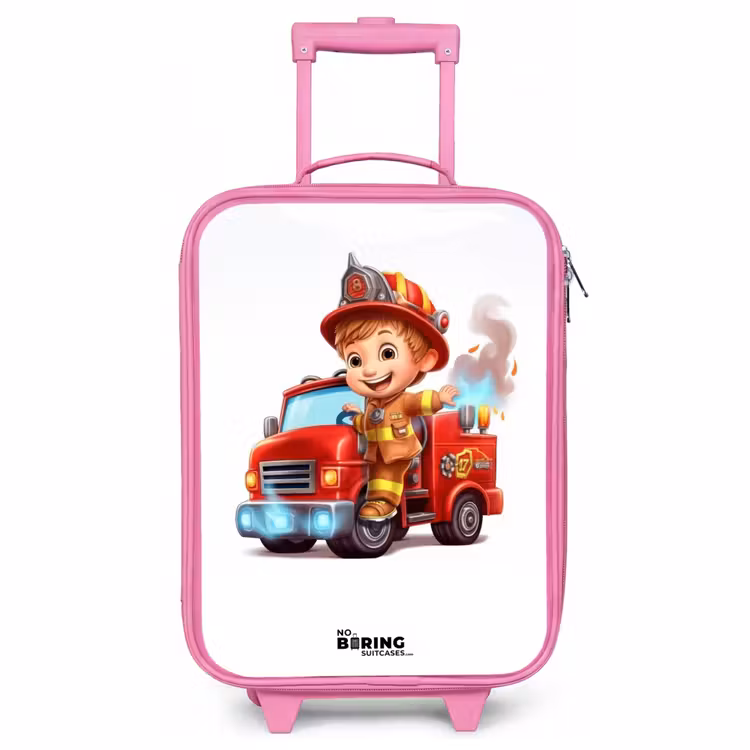 Kinderkoffer Rosa - Feuerwehrauto mit Feuerwehrauto — 1