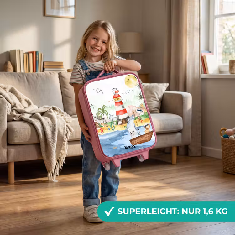 Kinderkoffer Rosa - Leuchtturm mit allen Tieren — 3