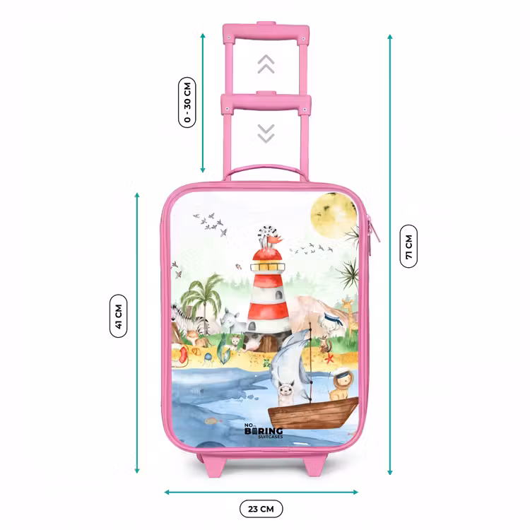 Kinderkoffer Rosa - Leuchtturm mit allen Tieren — 7
