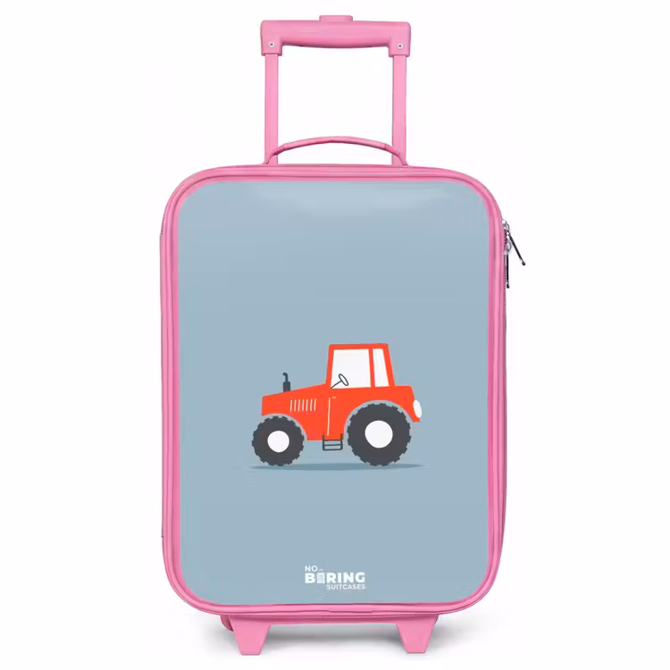 Kinderkoffer Rosa - Roter Auslöser blauer Hintergrund — 1