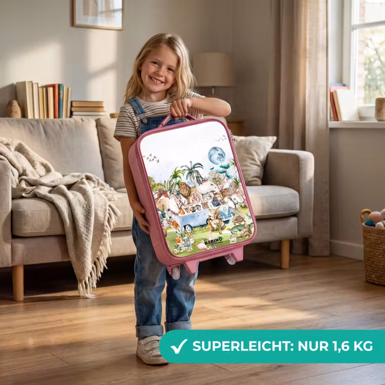 Kinderkoffer Rosa - Van voll mit Tieren — 3