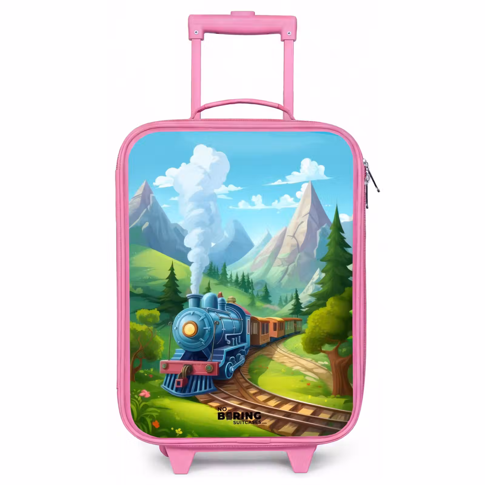 Kinderkoffer Rosa - Dampfzug durch Berglandschaft — 1