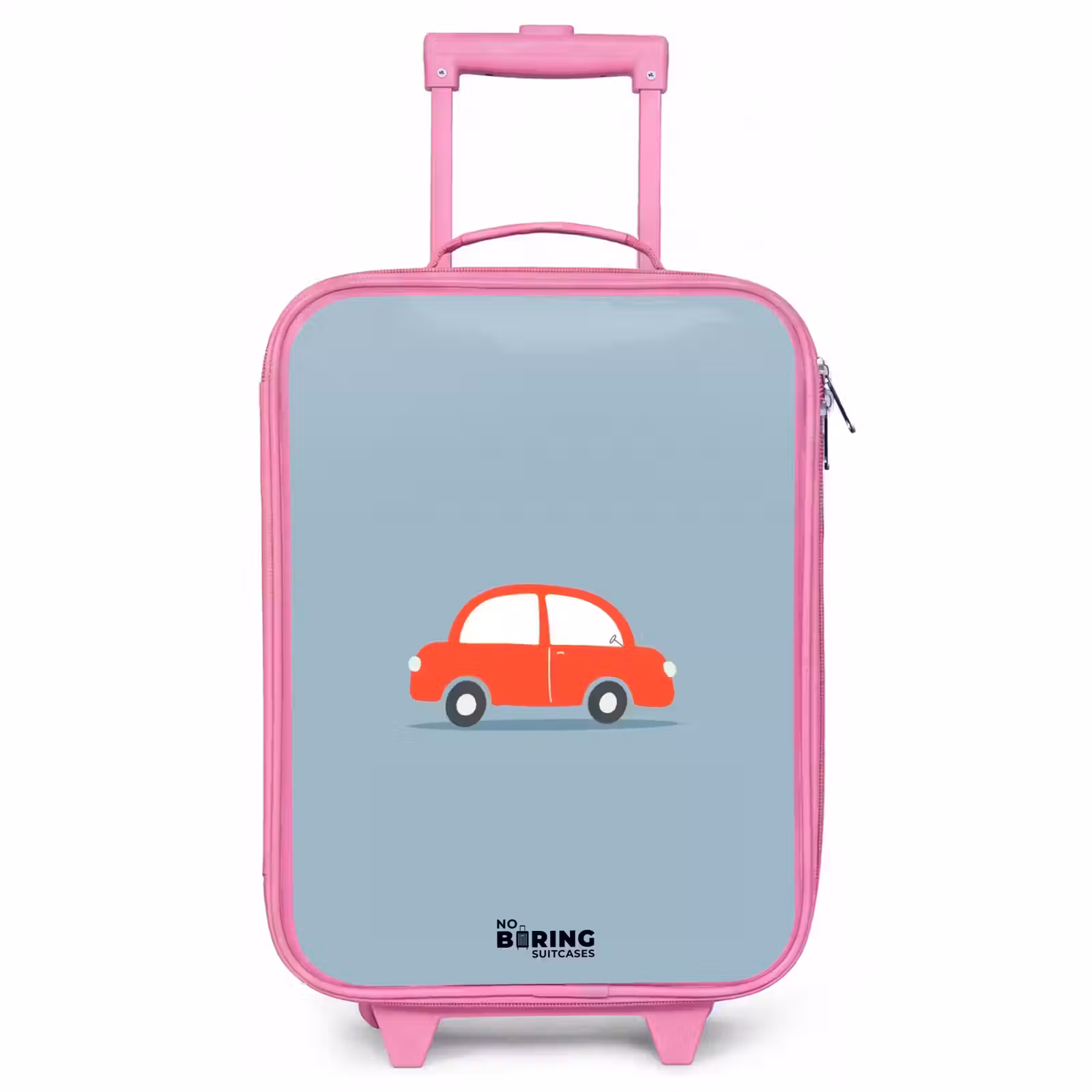 Kinderkoffer Rosa - Rotes Auto blauer Hintergrund — 1