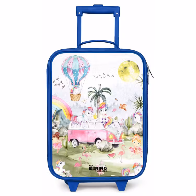 Kinderkoffer Blau - Einhorn-Safari — 1