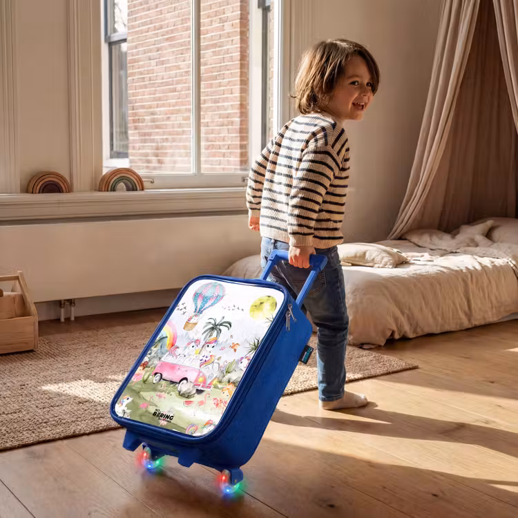 Kinderkoffer Blau - Einhorn-Safari — 2