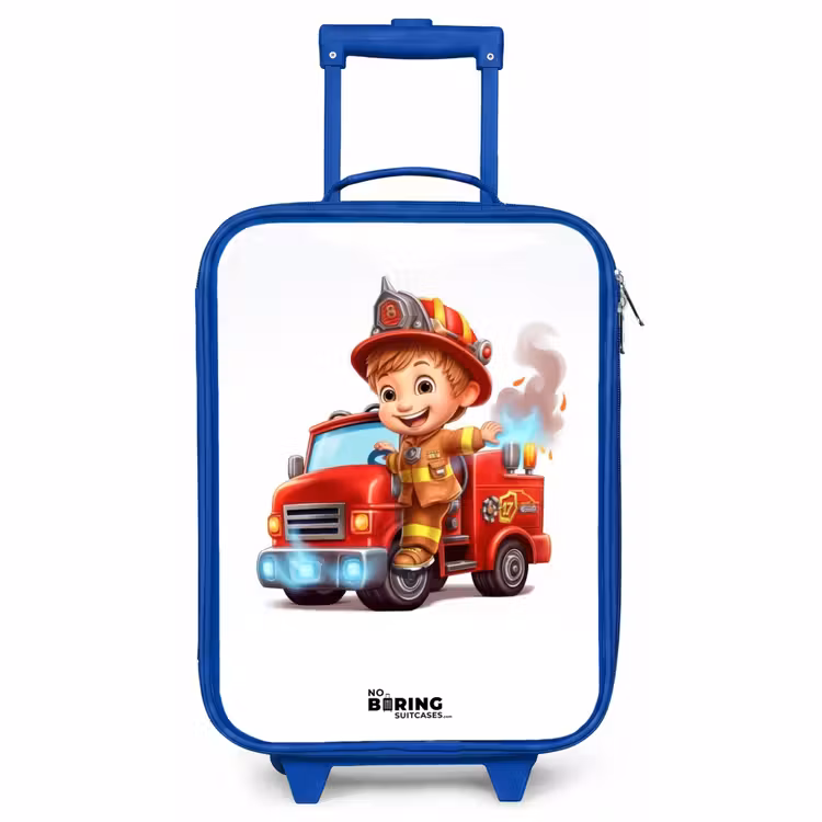 Kinderkoffer Blau - Feuerwehrauto mit Feuerwehrauto — 1