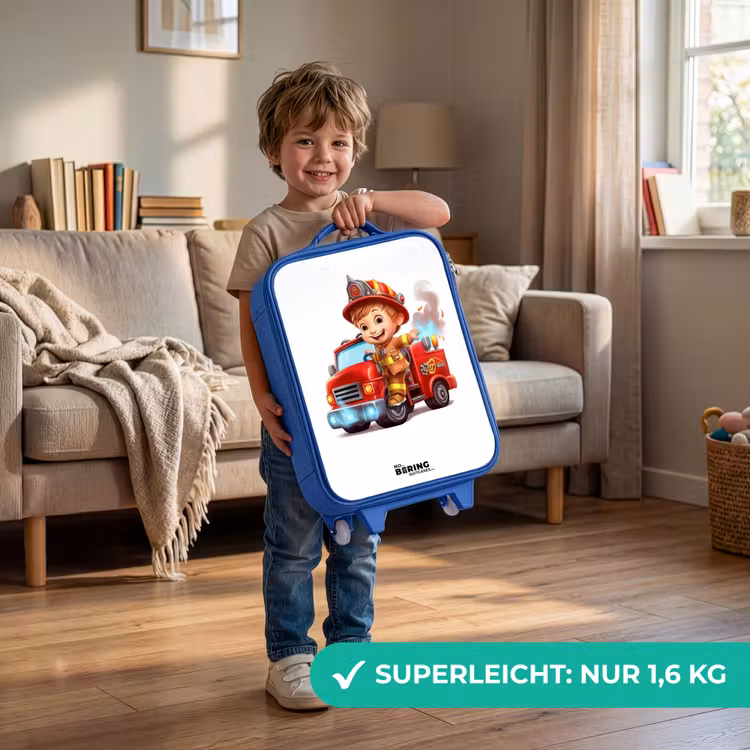 Kinderkoffer Blau - Feuerwehrauto mit Feuerwehrauto — 3